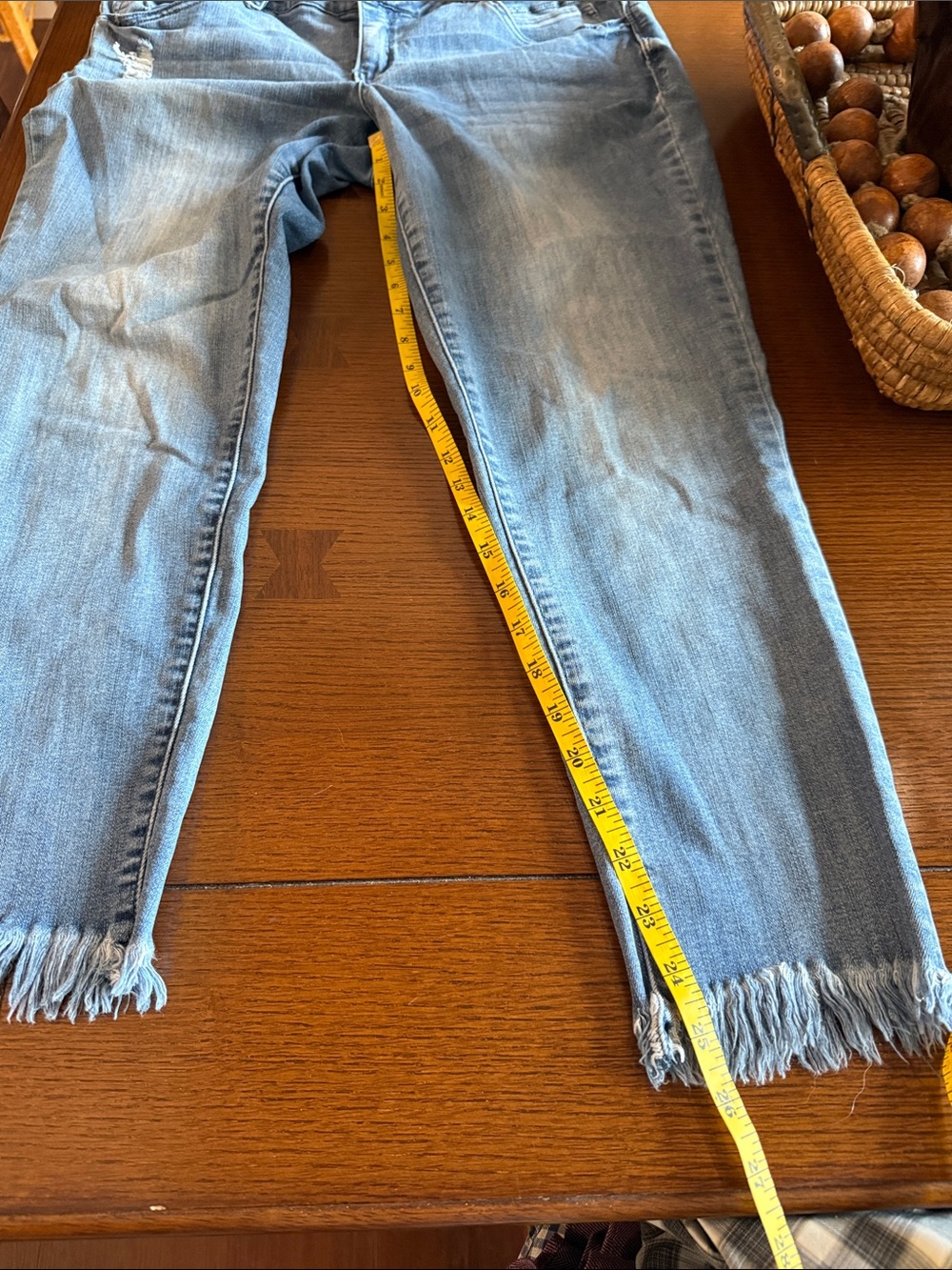 Democracy Light Blue Frayed Hem Ankle Jeans - Picture 4 of 7